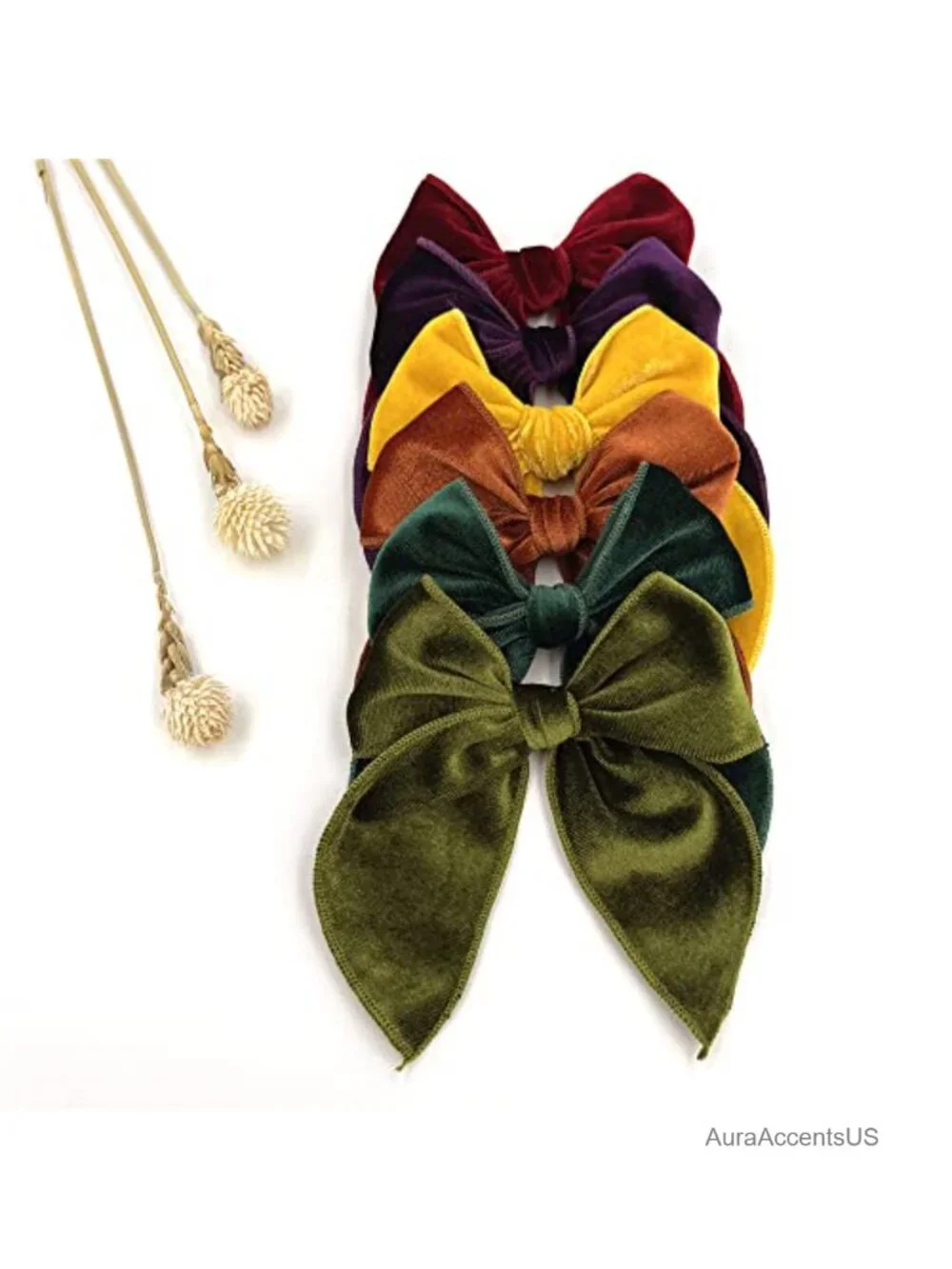 Velvet Bow Hair Clips Large Alligator Barrettes for Toddler Teen Girls